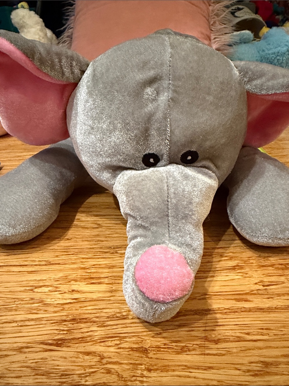 Gray and Pink Elephant Plush Toy